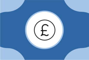 Illustration with icon of the pound money sign