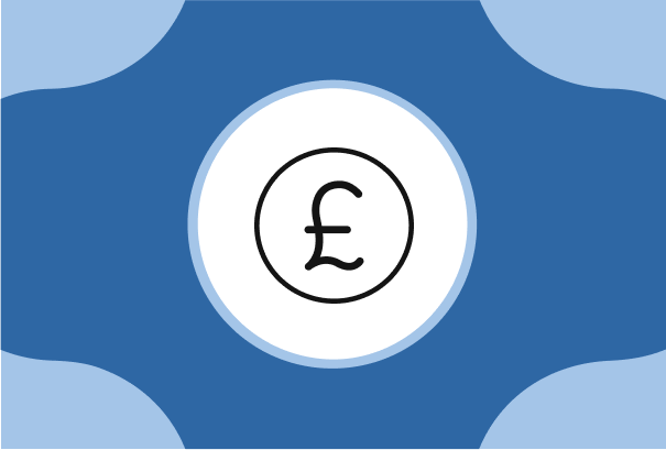 Illustration with icon of the pound money sign